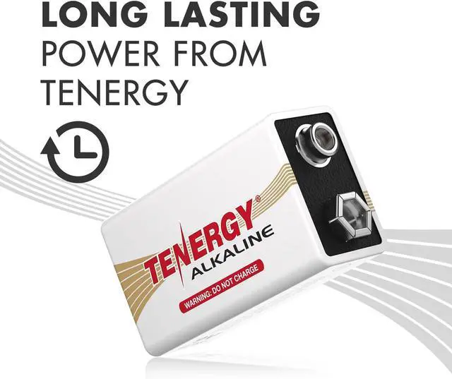 Alt view image 2 of 7 - Tenergy 6LR61 9V Alkaline Battery, Non-Rechargeable Battery for Smoke Alarms, Guitar Pickups, Microphones and More, 12 Pack