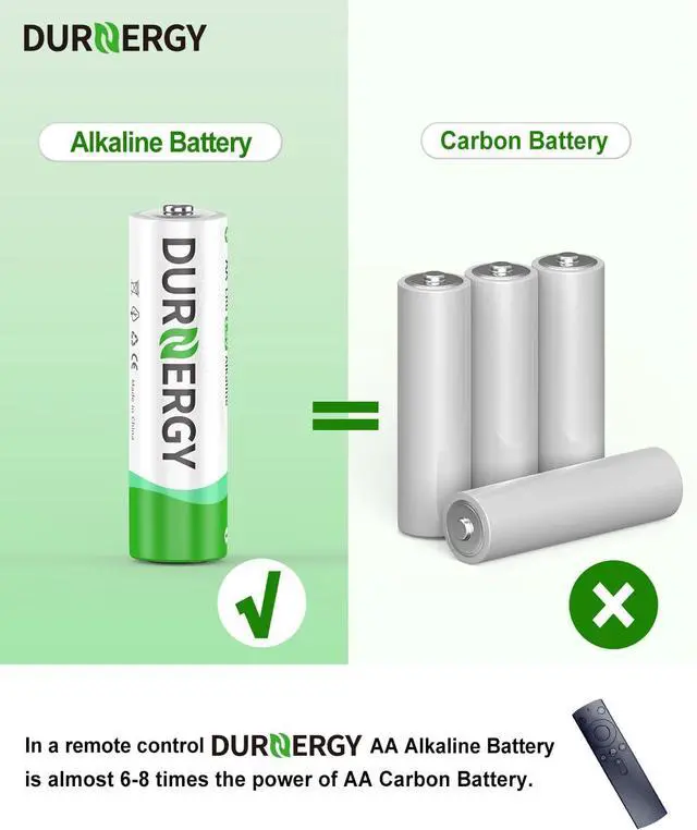 Alt view image 2 of 7 - DURNERGY AA and AAA Batteries Combo Pack, 100 Count 50 AA and 50 AAA, Alkaline 1.5V Batteries, 10 Year Shelf Life, for Remote Controls, Toys, Flashlights, Clocks, Compatible with A76, LR6, LR03