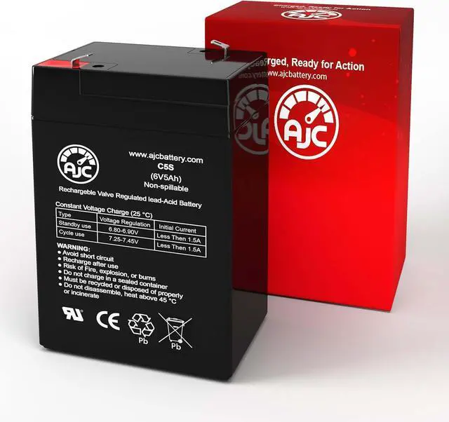 Alt view image 2 of 3 - AJC Battery Compatible with Duracell DURA6-5F 6V 5Ah Sealed Lead Acid Battery