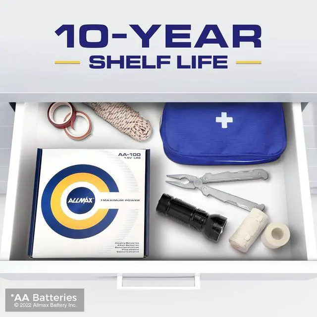 Alt view image 5 of 6 - Allmax AA Maximum Power Alkaline Double A Batteries (600 Count Wholesale Pack / 6 Boxes of 100)  Ultra Long-Lasting, Leakproof Design, 10-Year Shelf Life, Maximum Performance (1.5V)