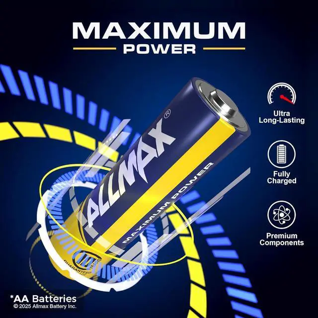 Alt view image 2 of 6 - Allmax AA Maximum Power Alkaline Double A Batteries (600 Count Wholesale Pack / 6 Boxes of 100)  Ultra Long-Lasting, Leakproof Design, 10-Year Shelf Life, Maximum Performance (1.5V)
