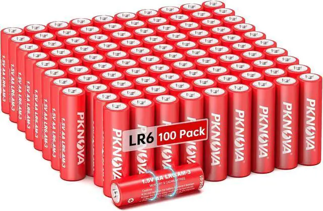 Main image of AA Battery Double A Batteries 1.5V Alkaline for TV Remote Household and Electronic Devices - 100 Pack LR6 Battery