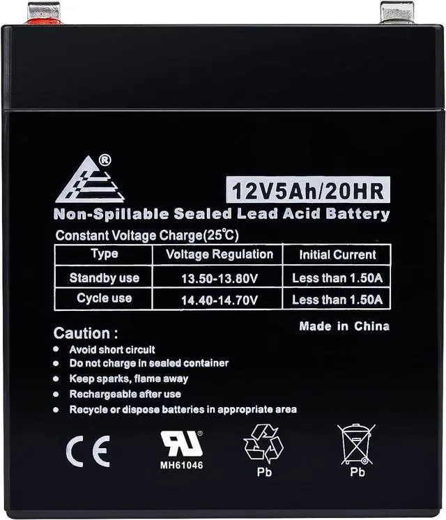 Alt view image 3 of 4 - ECI Power 2 Pack: 12V 5AH VRLA AGM 12V 5AH Rechargeable Battery for LiftMaster 485LM/Craftsman 53918/Chamberlain 4228 Garage Door Opener, Security Alarm, etc