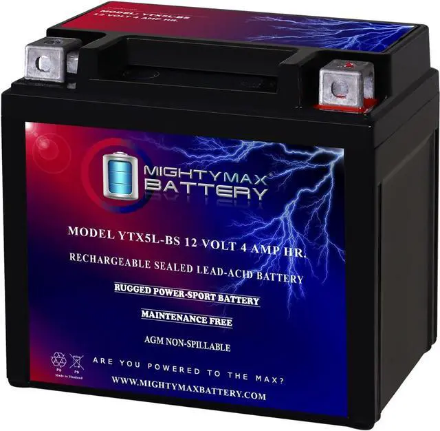 Main image of Mighty Max Battery YTX5L-BS 12V 4AH Battery Replaces Duromax 4400 XP4400E Generator
