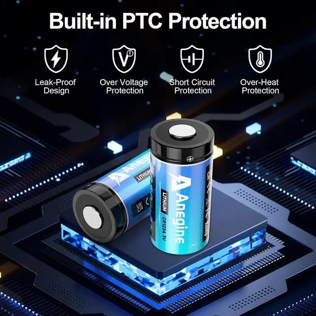 Alt view image 5 of 6 - CR123A 3V Lithium Battery 1650mAh, 123A Lithium Batteries 10 Years Shelf Life CR123 3 Volt High Power CR17345 CR17335 Non-Rechargeable | Ultra-Compatible (16 Pack)