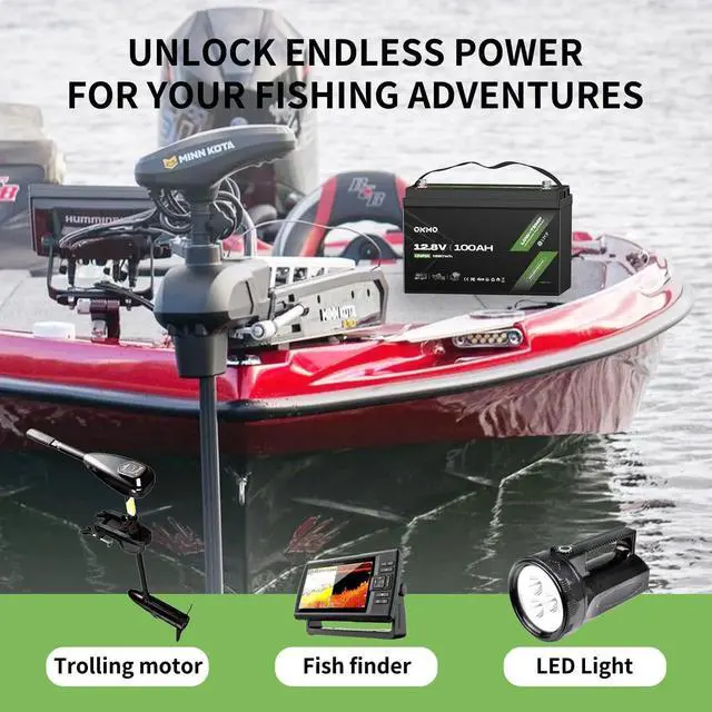 Alt view image 4 of 6 - 12V 100Ah LiFePO4 Lithium Battery, Built-in 100A BMS with Low-Temp Protection, 15000+ Deep Cycles & 1280Wh Energy for RV, Solar, Marine, Trolling Motor, Home Storage
