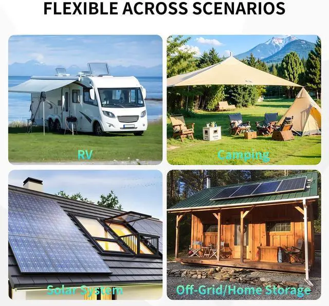 Alt view image 6 of 6 - 12V 100Ah LiFePO4 Lithium Battery, Built-in 100A BMS with Low-Temp Protection, 15000+ Deep Cycles & 1280Wh Energy for RV, Solar, Marine, Trolling Motor, Home Storage