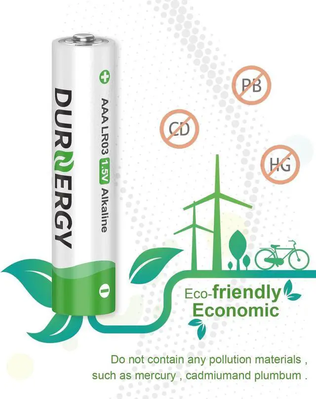 Alt view image 7 of 7 - DURNERGY AA and AAA Batteries Combo Pack, 100 Count 50 AA and 50 AAA, Alkaline 1.5V Batteries, 10 Year Shelf Life, for Remote Controls, Toys, Flashlights, Clocks, Compatible with A76, LR6, LR03