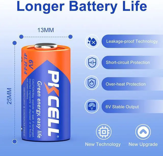 Alt view image 3 of 6 - PKCELL 20 Pack 4LR44 Batteries, 6V Alkaline Battery for Dog Receiver Collar, Compatible with PX28A 476A A544 K28A L1325 Battery