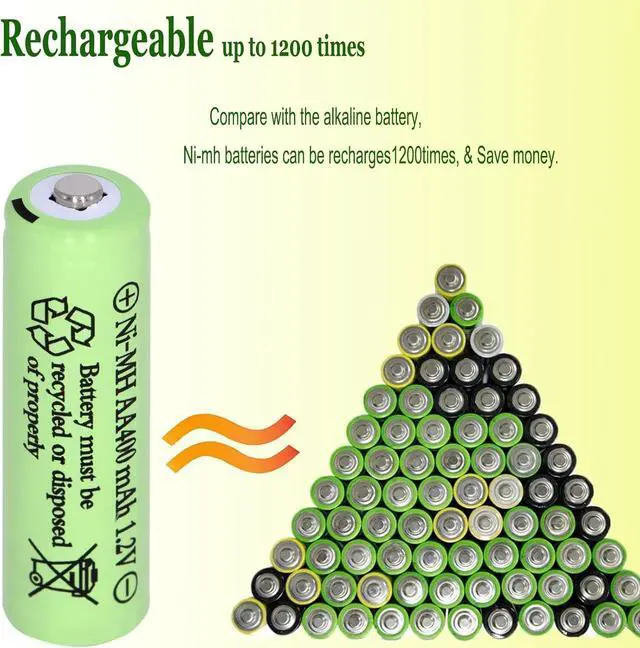 Alt view image 6 of 7 - 16 Packs Solar Lights AA Batteries 1.2Vots 400mah Ni-MH,Rechargeable Double A Solar Battery for Outdoor Solar Lights, String Lights, Pathway Lights