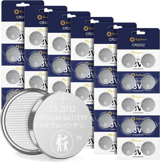 Main image of Brightown CR2032 Batteries, 3V Lithium Coin Cell Batteries, CR2032 Button Batteries for Small Electronic Devices, Watches, Key Fobs, Smart Sensors, Candles, etc. 8 Year Shelf Life (60 Count)
