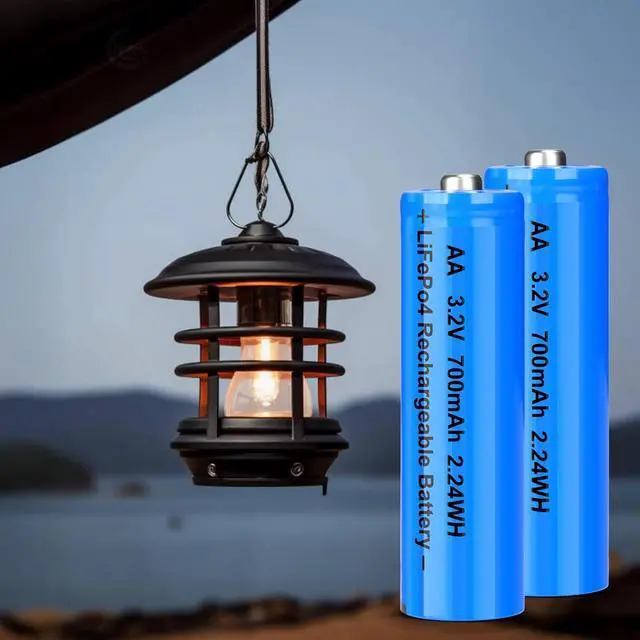 Alt view image 3 of 7 - 3.2v AA LiFePo4 Rechargeable Solar Battery 700mAh Low Self-Discharge for Solar Lights, Wall Lantern, Solar Post Lights (8 Pack)