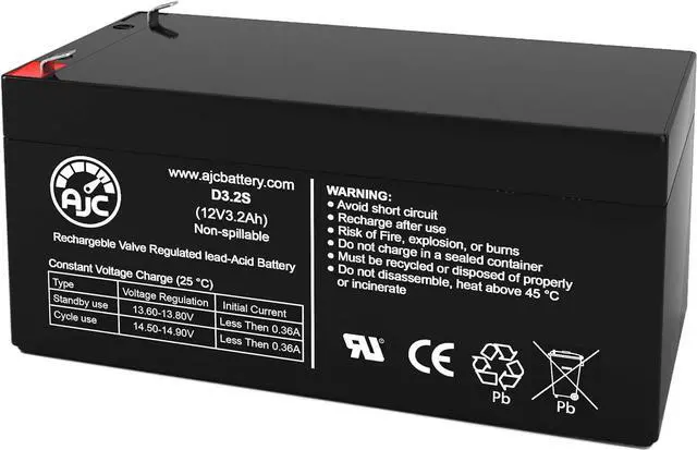 Main image of AJC Battery Compatible with BB BP3-12 12V 3.2Ah Sealed Lead Acid Battery