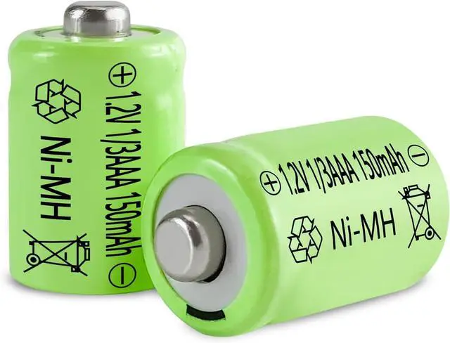 Alt view image 7 of 7 - JINTION 1/3AAA 1.2V Batteries Rechargeable AAA 150mAh Button Top NiMH Battery Replacement for Solar Lights, Outdoor Garden Art Light Lamps, 12 Pack