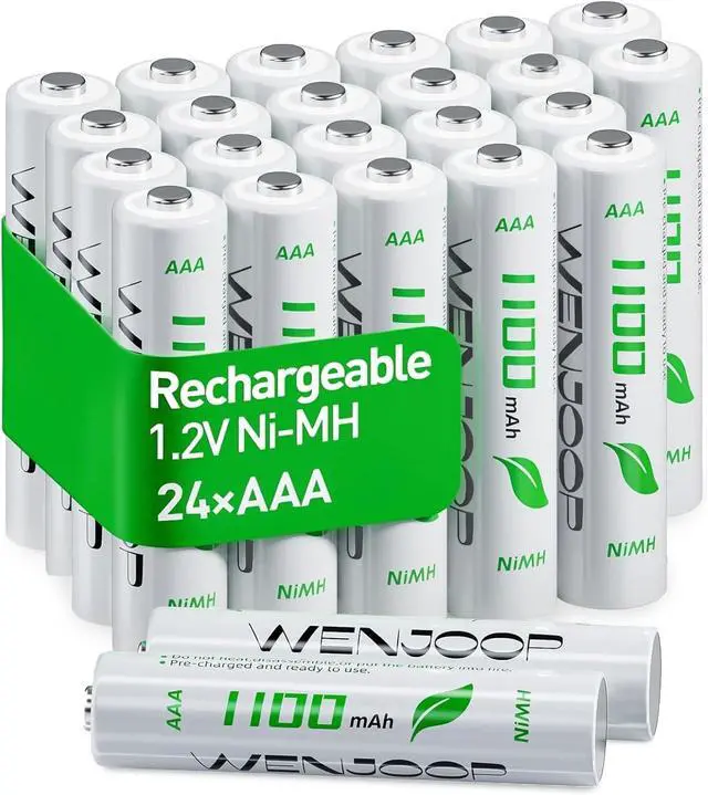 Main image of AAA Rechargeable Batteries 24 Pack  1100mAh 1.2V NiMH High Capacity Triple A Batteries, Pre-Charged, Low Self Discharge, for Remotes, Toys, Flashlights, Clocks (No Hg/Cd/Pb)