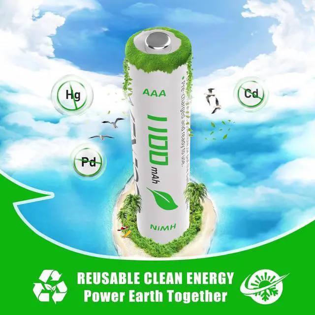 Alt view image 5 of 7 - AAA Rechargeable Batteries 24 Pack  1100mAh 1.2V NiMH High Capacity Triple A Batteries, Pre-Charged, Low Self Discharge, for Remotes, Toys, Flashlights, Clocks (No Hg/Cd/Pb)