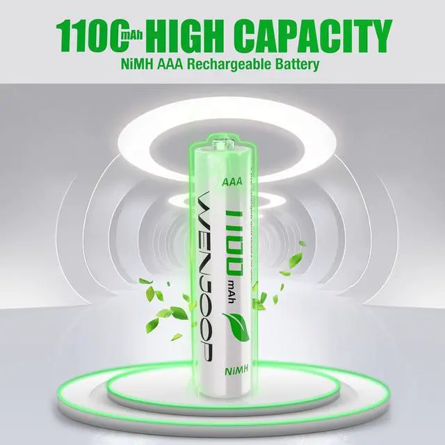 Alt view image 6 of 7 - AAA Rechargeable Batteries 24 Pack  1100mAh 1.2V NiMH High Capacity Triple A Batteries, Pre-Charged, Low Self Discharge, for Remotes, Toys, Flashlights, Clocks (No Hg/Cd/Pb)