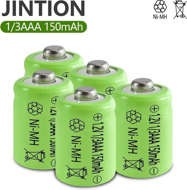 Alt view image 6 of 7 - JINTION 1/3AAA 1.2V Batteries Rechargeable AAA 150mAh Button Top NiMH Battery Replacement for Solar Lights, Outdoor Garden Art Light Lamps, 12 Pack