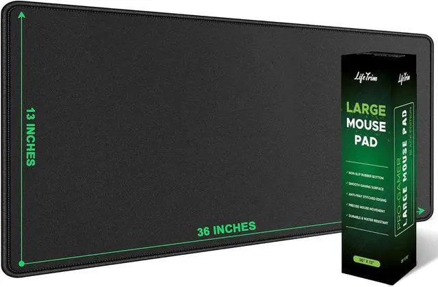Main image of 36 x 13 Extra Large Mouse Pad Gaming Extended Keyboard Mat Full Desk Cover Oversized Mouse Pad XL Desk Protector Mat Giant Thick Black Gaming XXL Mousepad Large Desk Mats Deskpad