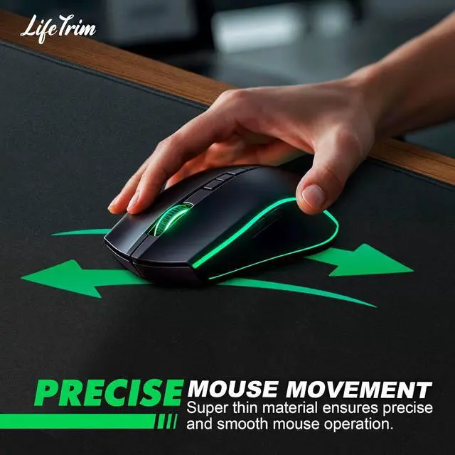 Alt view image 5 of 7 - 36 x 13 Extra Large Mouse Pad Gaming Extended Keyboard Mat Full Desk Cover Oversized Mouse Pad XL Desk Protector Mat Giant Thick Black Gaming XXL Mousepad Large Desk Mats Deskpad