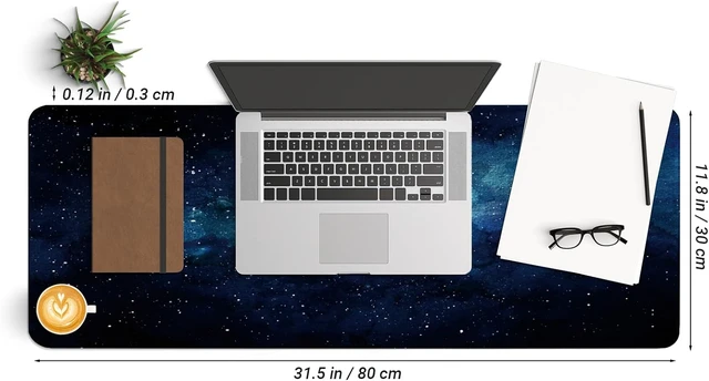 Alt view image 7 of 7 - Large Extended Computer Mouse Pad with Non-Slip Rubber Base Long Gaming Mouse Mat with Stitched Edges XL Anime Mousepad for Laptop 31.5 x 11.8 inch (Watercolor Galaxy)