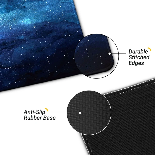 Alt view image 6 of 7 - Large Extended Computer Mouse Pad with Non-Slip Rubber Base Long Gaming Mouse Mat with Stitched Edges XL Anime Mousepad for Laptop 31.5 x 11.8 inch (Watercolor Galaxy)