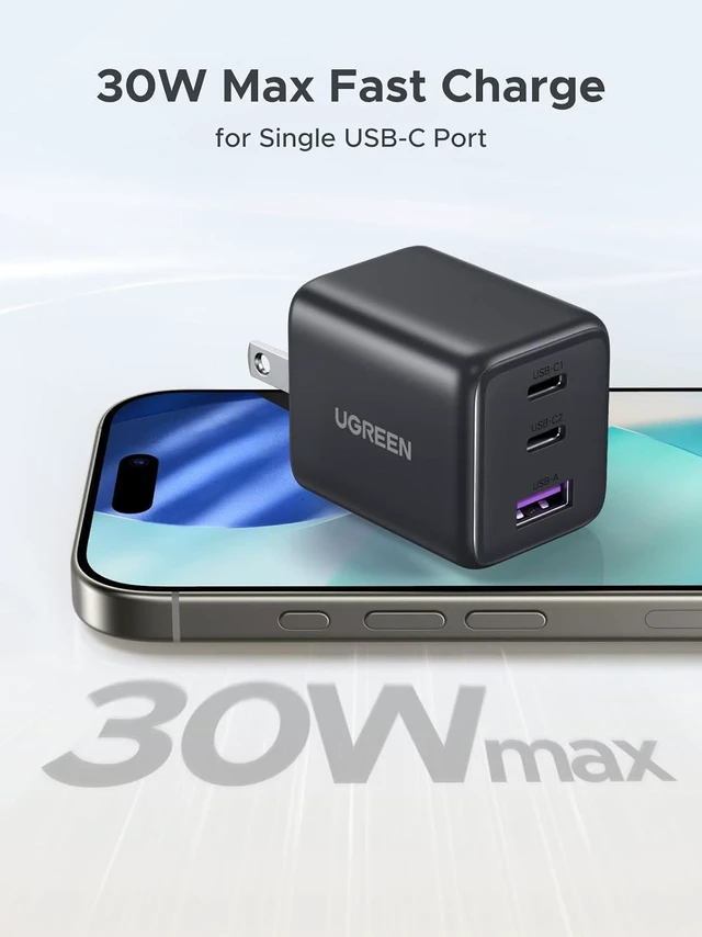 Alt view image 6 of 7 - UGREEN Power Bank Bundle 3-Port 30W USB C Charger