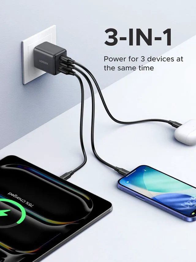 Alt view image 7 of 7 - UGREEN Power Bank Bundle 3-Port 30W USB C Charger