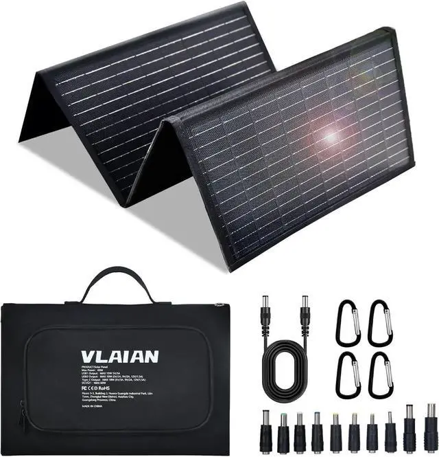 Main image of 60W Portable Solar Panel,60 Watt Foldable Solar Panels Chargers with QC3.0 USB-A USB-C DC5521,IP67 Waterproof Power Emergency for Small Power Station Camping Hiking Outdoor