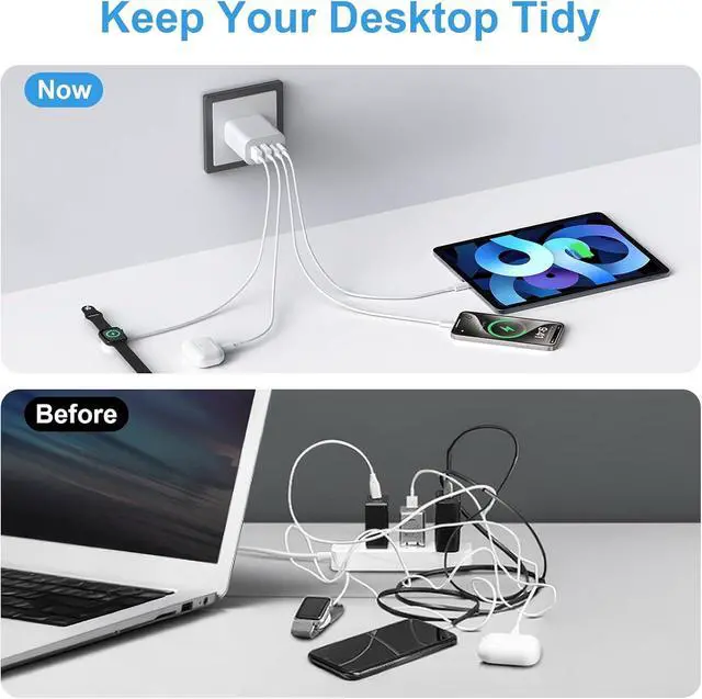 Alt view image 2 of 6 - USB C Charger Block 40W USB C Charger Cube 3 Pack Type C Chargers Block Fast Charging Plug Dual Port PD+QC Charging Cube for iPhone 16 15 14 13 12 11 Pro Max XS iPad Phone Tablet