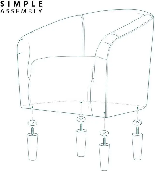 Alt view image 7 of 7 - Yaheetech Small 25.5in Wide Velvet Barrel Accent Chair for Bedroom, Gray