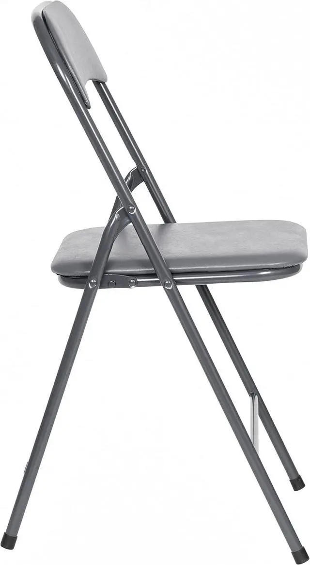 Alt view image 7 of 7 - Flash Furniture Madison 5-Piece Folding Card Table and Chair Set, Gray | Portable, Indoor/Outdoor, Event Table and Chairs