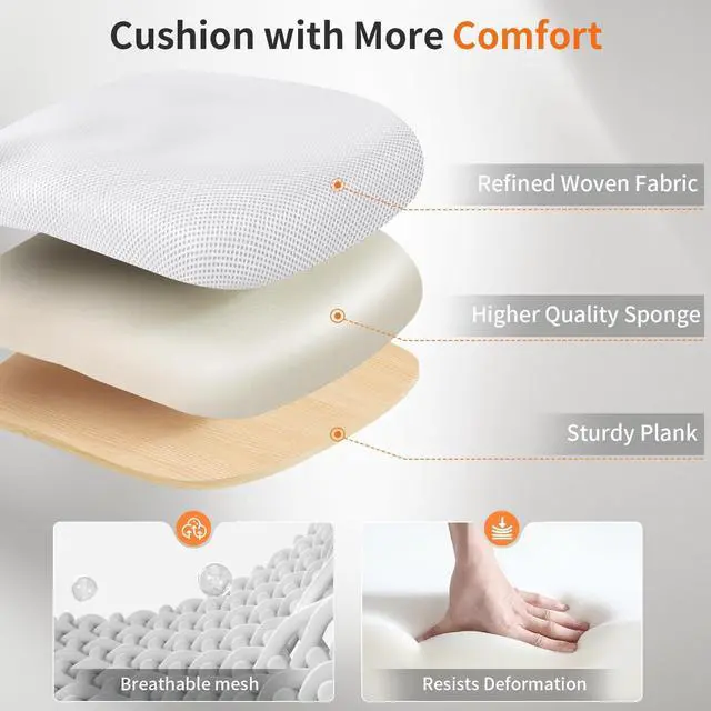 Alt view image 7 of 7 - BestOffice Office Chair Ergonomic Desk Chair Mesh Computer Chair Lumbar Support Modern Executive Adjustable Stool Rolling Swivel Chair for Back Pain,White