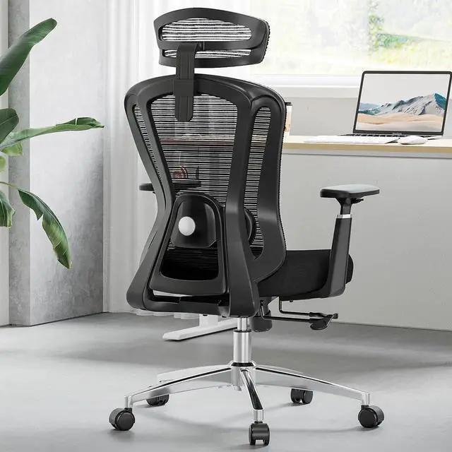 Main image of Farini Office Chair Ergonomic Desk Chair, High Back Computer Chair with Wheels, Home Sutdy Chair for Heavy People, Office Chair Adjustable Seat Depth, 3D Armrests and Adjustable Headrest, Black