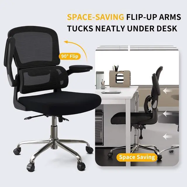 Alt view image 4 of 7 - Logicfox Ergonomic Office Chair, Mesh Desk Chair with Flip-Up Arms for Home