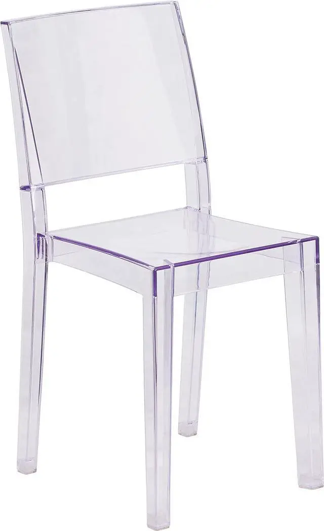 Main image of Flash Furniture Stackable Side Chair, Transparent | Durable Construction, Commercial Use