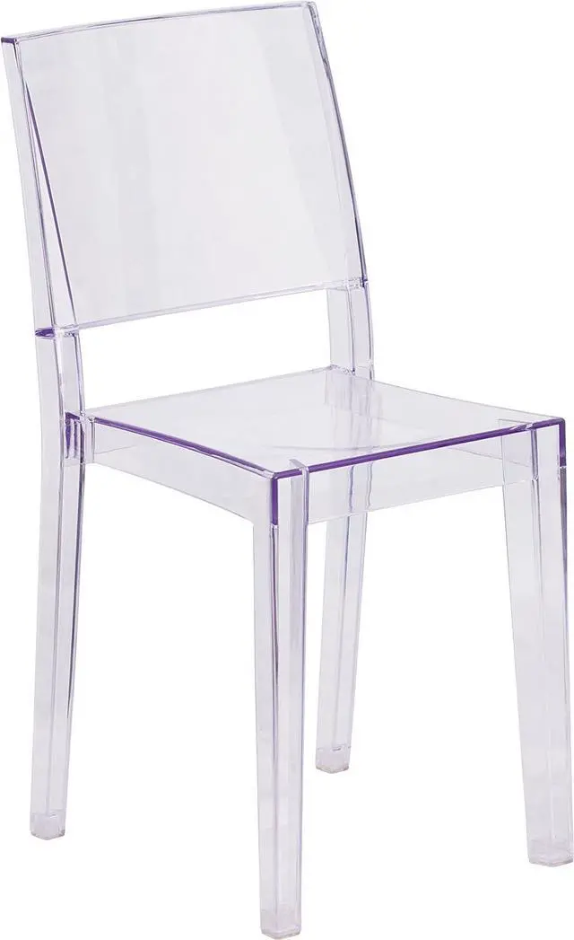 Alt view image 4 of 7 - Flash Furniture Stackable Side Chair, Transparent | Durable Construction, Commercial Use