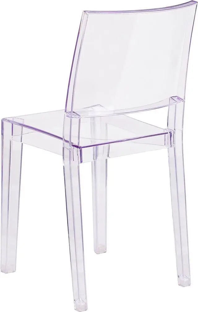 Alt view image 6 of 7 - Flash Furniture Stackable Side Chair, Transparent | Durable Construction, Commercial Use