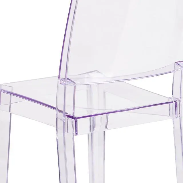 Alt view image 7 of 7 - Flash Furniture Stackable Side Chair, Transparent | Durable Construction, Commercial Use