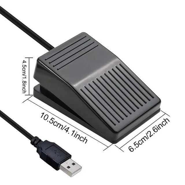 Alt view image 6 of 7 - iKKEGOL USB Foot Pedal, USB Single Foot Switch Game Control, One Key Programmable Footswitch Map Mouse Keyboard for Video Game Push to Talk, Transcription HID