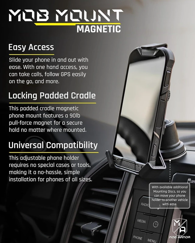 Alt view image 2 of 7 - Heavy Duty Magnetic Car Phone Mount Holder