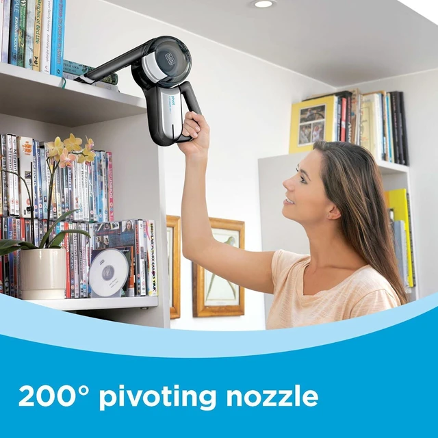 Alt view image 4 of 7 - BLACK+DECKER dust buster PIVOT VAC Handheld Vacuum Cordless, Car Vacuum Portable Rechargeable, Extendible Crevice Tool and 200 Degree Pivoting Nozzle, Strong Suction, Lightweight (BDH2000PL)