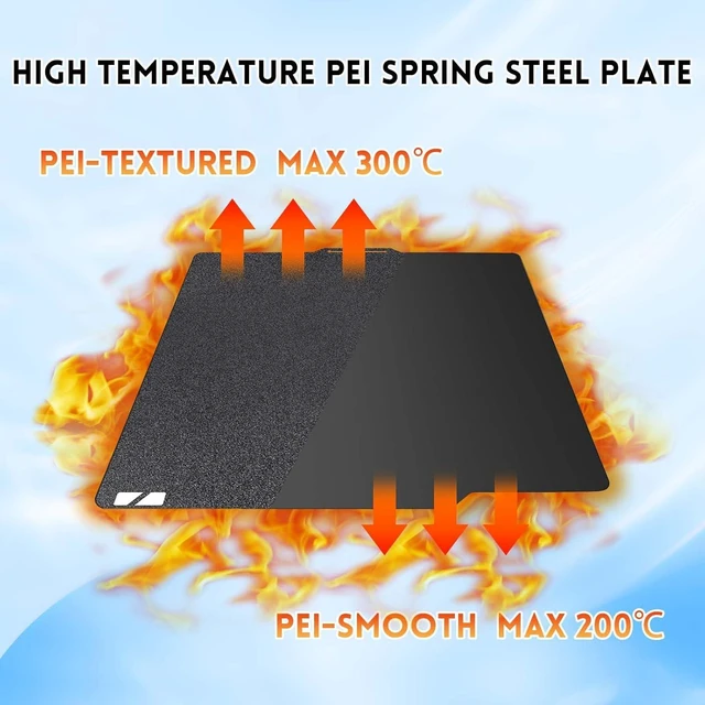 Alt view image 4 of 6 - Smooth Textured P1S X1C PEI Build Plate for Bambu Lab, Double Sided PEI Spring Steel Sheet Flexible Bed Plate for Bambu Lab X1 X1C P1P P1S A1 3D Printer Platform