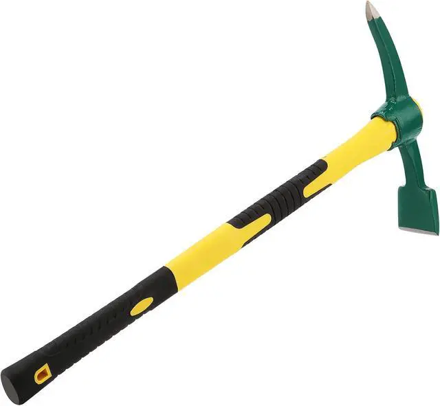 Alt view image 4 of 7 - MOUYAT 24 Inch Large Pick Mattock Hoe, Garden Pick Axe Forged Steel Weeding Mattock Hoe Tool with Fiberglass Handle for Loosening Soil, Prospecting, Cultivating