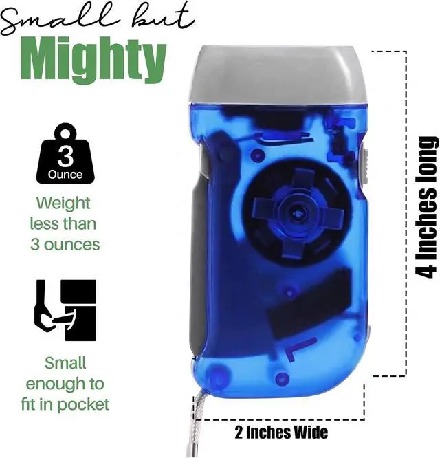 Alt view image 4 of 7 - Evelots Hand Crank Emergency Flashlight 12-Pack - Rechargeable Crank Light, Double LED Hand Press Flashlight for Camping, Car, Hiking, Outdoor Sports & Power Outages