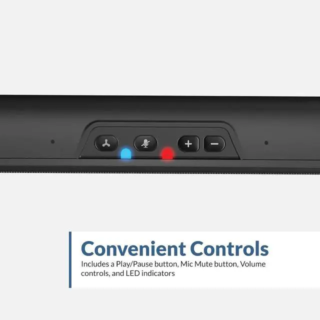 Alt view image 6 of 7 - Cyber Acoustics USB & Bluetooth Speaker Bar (CA-2890BT) USB Powered Speaker with Speakerphone for PC and Bluetooth to Simultaneously Connect to Smartphones, Clamps to Monitor, Convenient Controls