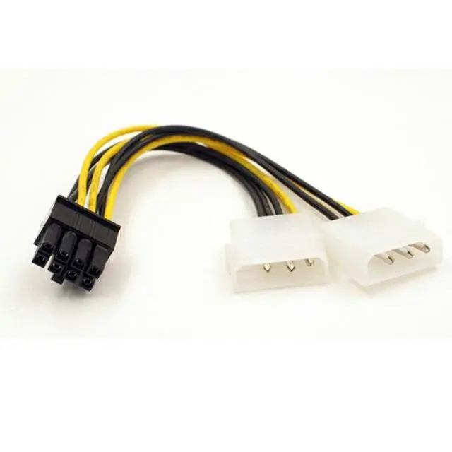 Alt view image 4 of 6 - BUCIER Dual Molex LP4 4 Pin To 8 Pin PCI-E Express Converter Adapter Power Cable Wire Dropshipping Mar6 A