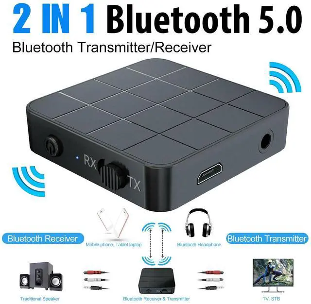 Main image of BUCIER 2-in-1 Bluetooth 5.0 Wireless Audio Aux 3.5mm Adapter Transmitter and Receiver