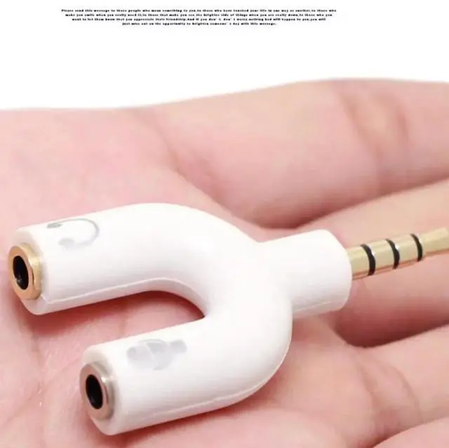 Alt view image 9 of 10 - 1PC U Type Adapter Dual 3.5 MM Headphone Plug Audio Cables Splitter Microphone 2 in 1 Swivel Connector Jack Plug Adapter