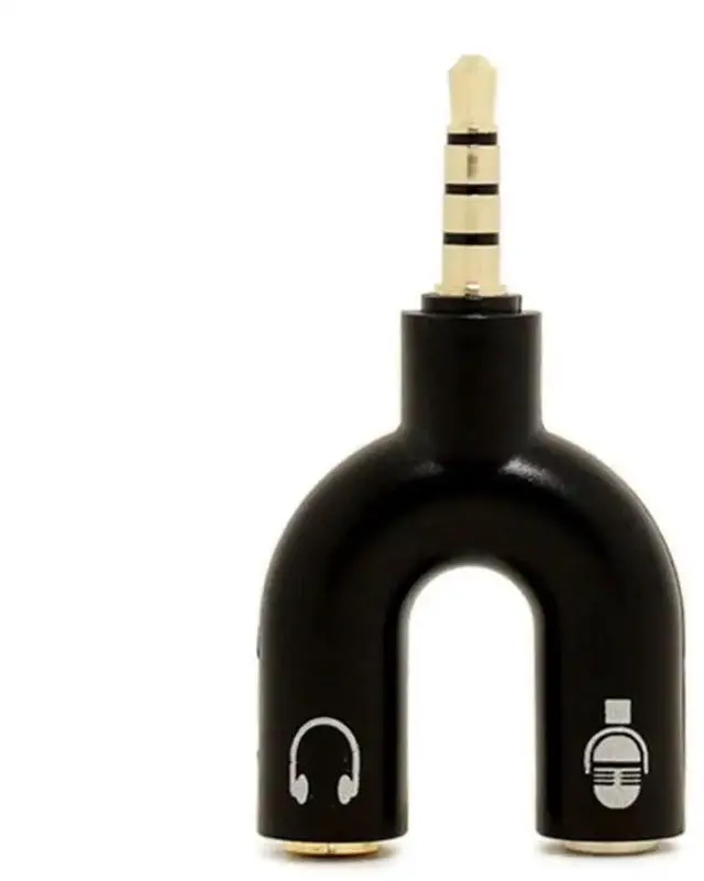 Alt view image 8 of 10 - 1PC U Type Adapter Dual 3.5 MM Headphone Plug Audio Cables Splitter Microphone 2 in 1 Swivel Connector Jack Plug Adapter